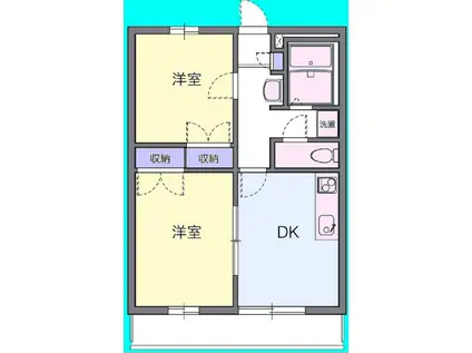 IZUMII(2DK/2階)の間取り写真