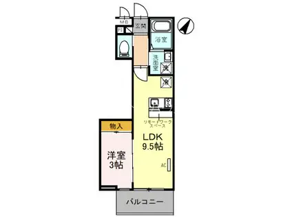 グレイスグリーンヒルズ(1LDK/2階)の間取り写真