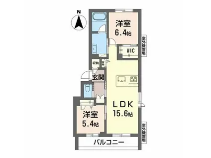 シャーメゾン サン ファルカス(2LDK/1階)の間取り写真
