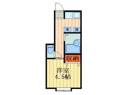 MELDIA与野本町(1K/1階)の間取り写真