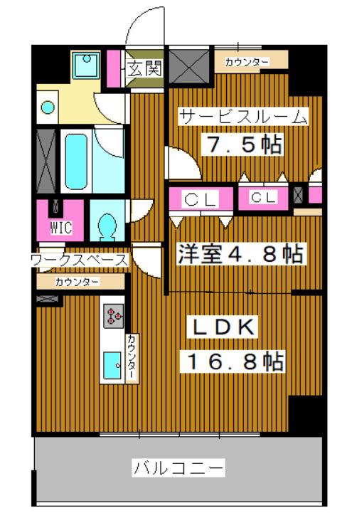 COCO TAIL(2LDK/5階)の間取り写真