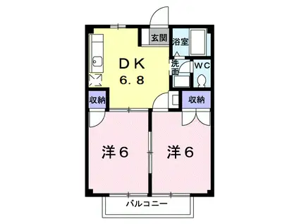 ファミール小杉I(2DK/1階)の間取り写真