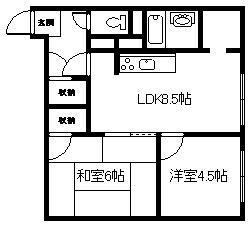 旭川2・3ビル(2DK/7階)の間取り写真