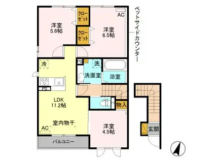 エミネンス パレ/サンライズ パレ エミネンス パレ(3LDK/2階)の間取り写真