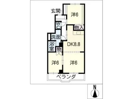 メゾンときわ(3DK/2階)の間取り写真