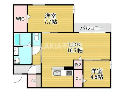 MAISON DE ESPOIR永田(2LDK/2階)の間取り写真