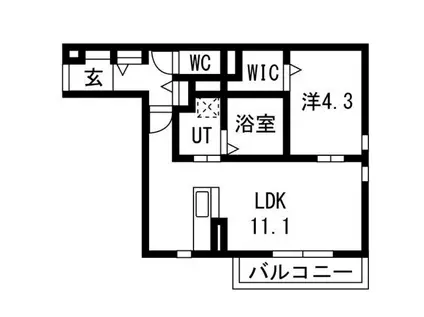 アパートメントハウス針崎II(1LDK/1階)の間取り写真