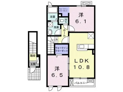 グレイス(2LDK/2階)の間取り写真