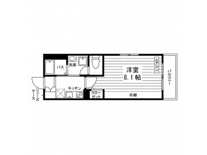 セル吹上(1K/1階)の間取り写真