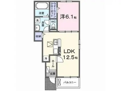 レジデンシア(1LDK/1階)の間取り写真