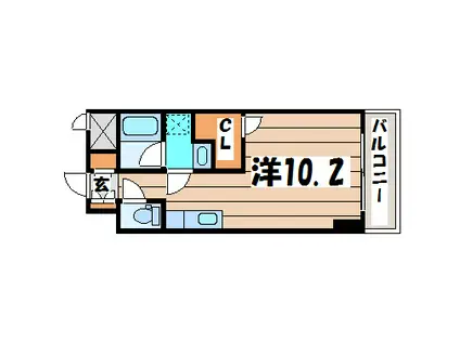 ステラハウス勾当台公園(ワンルーム/1階)の間取り写真