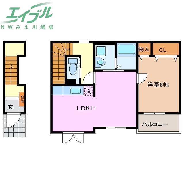 フランジェルメ(1LDK/2階)の間取り写真