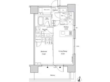 ザ・パークハビオ代々木(1LDK/4階)の間取り写真