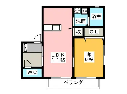 クリーンコート(1LDK/1階)の間取り写真