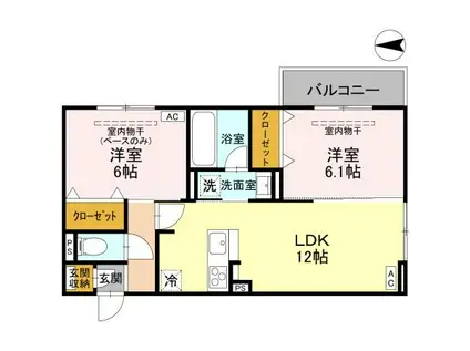 DR相木CUORE(2LDK/3階)の間取り写真