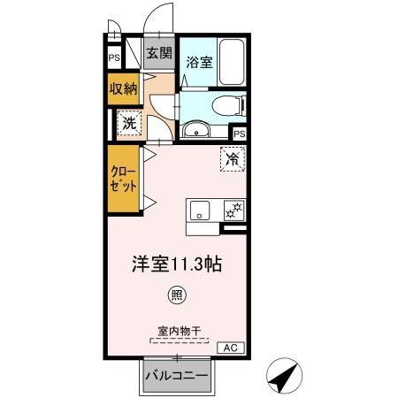 アベニール羽田(ワンルーム/2階)の間取り写真
