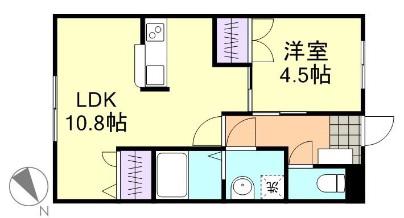 ロイヤル藤 I(1LDK/1階)の間取り写真