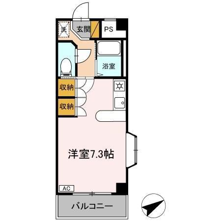ハイムカメリア(ワンルーム/3階)の間取り写真