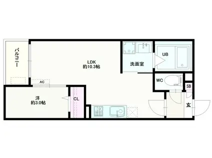 JACK URASATOI(1LDK/3階)の間取り写真