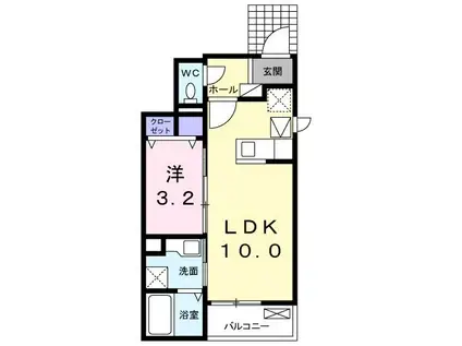 ヴァン・フォルス(1LDK/1階)の間取り写真