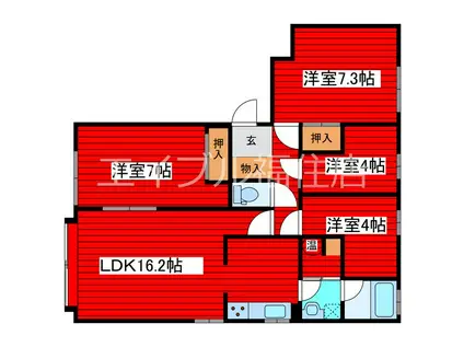 FLEX CASA NISHIOKA(2SLDK/2階)の間取り写真