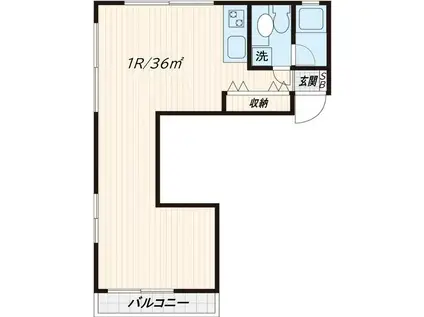 フォンテ・ヴィラ(ワンルーム/2階)の間取り写真