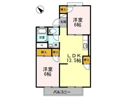 メゾンやましょう(2LDK/2階)の間取り写真