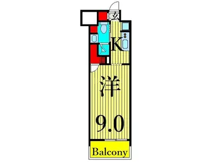 ミリアレジデンス根岸柳通(1K/9階)の間取り写真