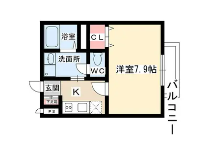 アンプルール ブワ 虹(1K/2階)の間取り写真