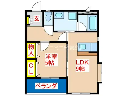 グリーンマンション本村(1LDK/1階)の間取り写真