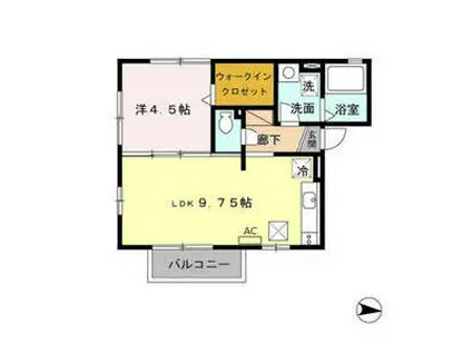 メゾン リヴェール(1LDK/1階)の間取り写真