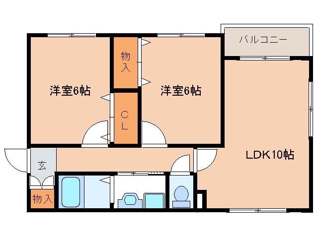 ペイサージュ(2LDK/1階)の間取り写真