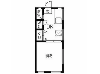 新藤美荘(1DK/2階)の間取り写真
