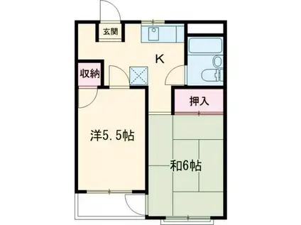 ハイコーポ谷野(2K/3階)の間取り写真