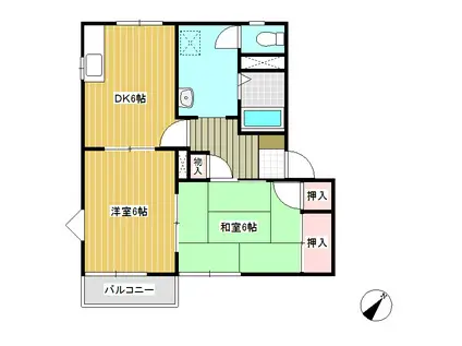 メゾン・ドゥ・リーブS(2DK/2階)の間取り写真