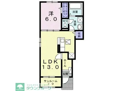 シェル クレール I(1LDK/1階)の間取り写真