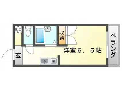 イーズIII(ワンルーム/1階)の間取り写真