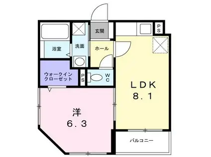 メゾン・ド・シャテーニュ尾久(1LDK/2階)の間取り写真