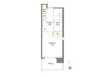 プライムメゾン早稲田通(1K/6階)の間取り写真