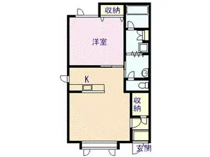 ＪＲ宗谷本線 旭川四条駅 徒歩11分 2階建 築25年(1LDK/2階)の間取り写真