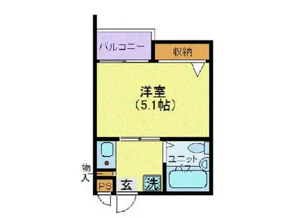 ソアール豊島園(1K/2階)の間取り写真