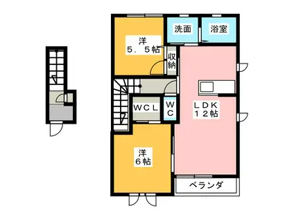 パインツリー8(2LDK/2階)の間取り写真