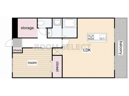 201 コーポ村上(1LDK/5階)の間取り写真