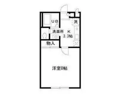 シャラ八景館ウエスト(1K/1階)の間取り写真