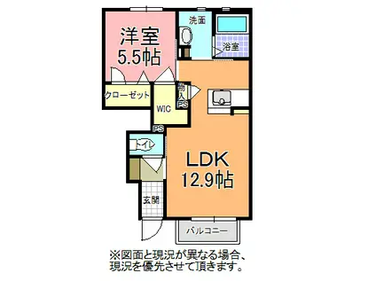 WELL GRACE(1LDK/1階)の間取り写真