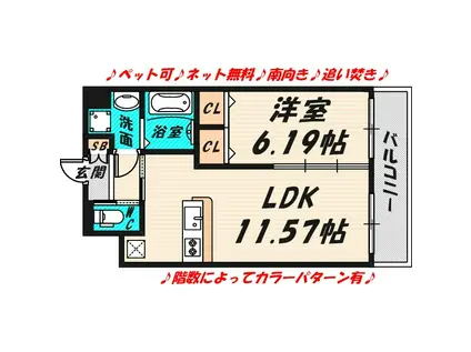 プレジオ城東(1LDK/5階)の間取り写真