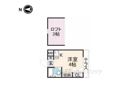 シングルモア(ワンルーム/1階)の間取り写真