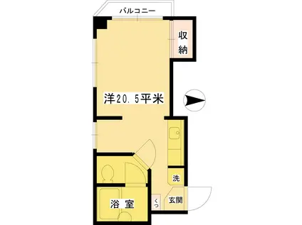 メゾン布田(ワンルーム/4階)の間取り写真