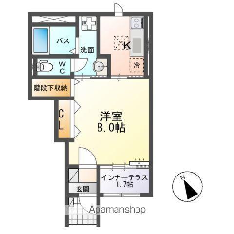 アーバンスカイM(1K/1階)の間取り写真