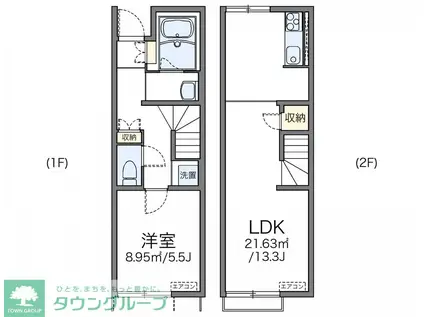 レオネクストブルーム コート(1LDK/1階)の間取り写真